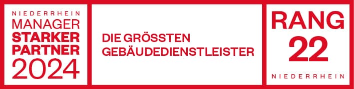 Niederrhein Manager – starker Partner 2024, Rang 22 der größten Gebäudedienstleister